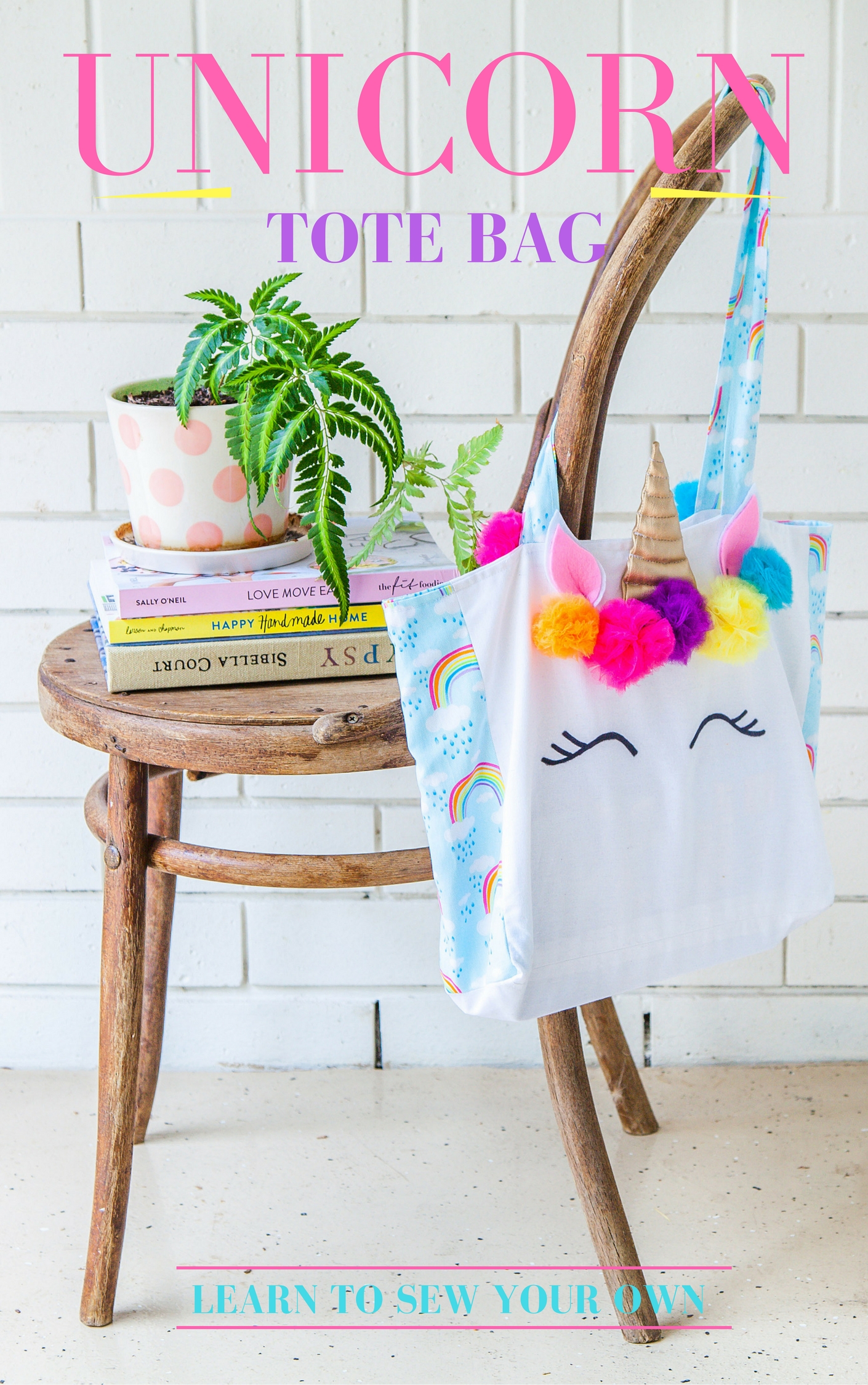 Unicorn & Rainbows Tote Bag Pattern & Ebook