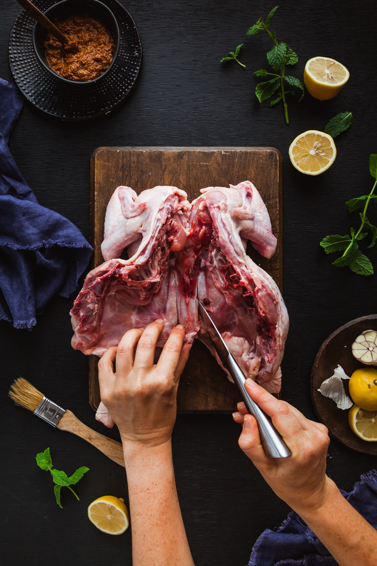 Butterflied Indian Spiced Inglewood Chicken with Garam Masala Potatoes & Minted Curry Peas | The Whimsical Wife