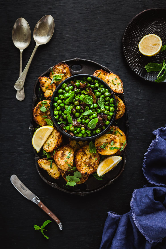 Butterflied Indian Spiced Inglewood Chicken with Garam Masala Potatoes & Minted Curry Peas | The Whimsical Wife