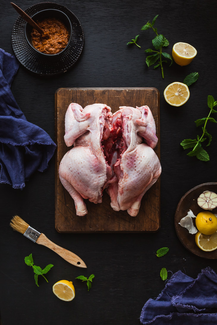 Butterflied Indian Spiced Inglewood Chicken with Garam Masala Potatoes & Minted Curry Peas | The Whimsical Wife