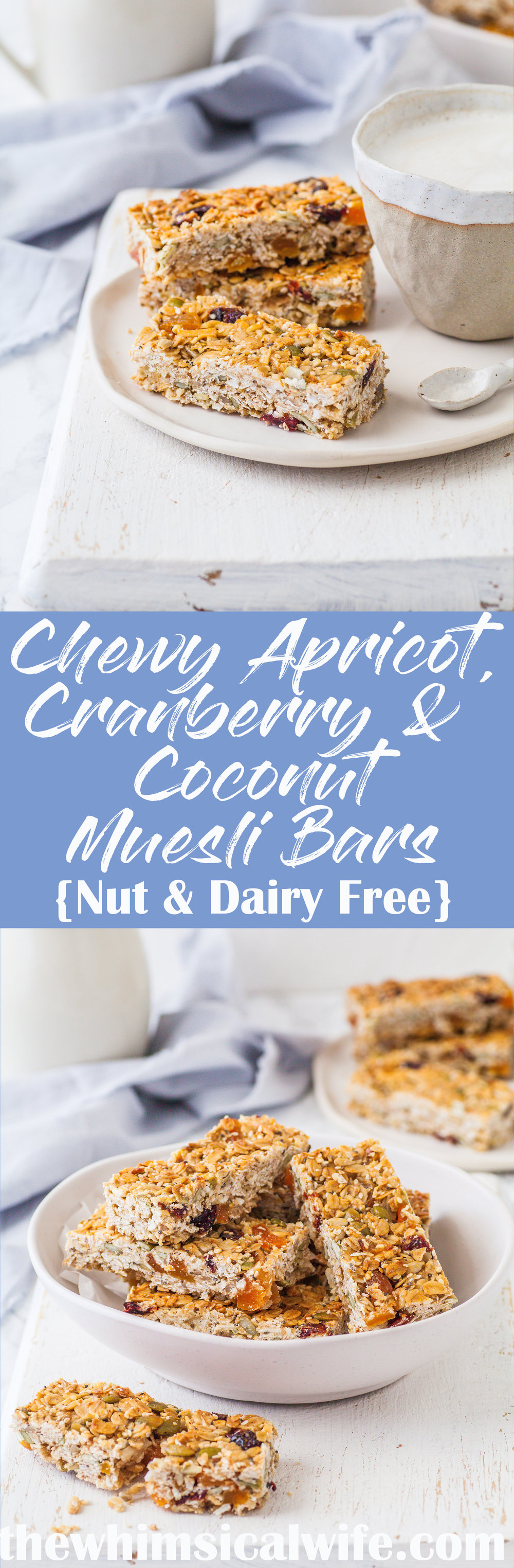 Back To School: Chewy Apricot, Cranberry & Coconut Muesli Bar (Nut & Dairy Free)
