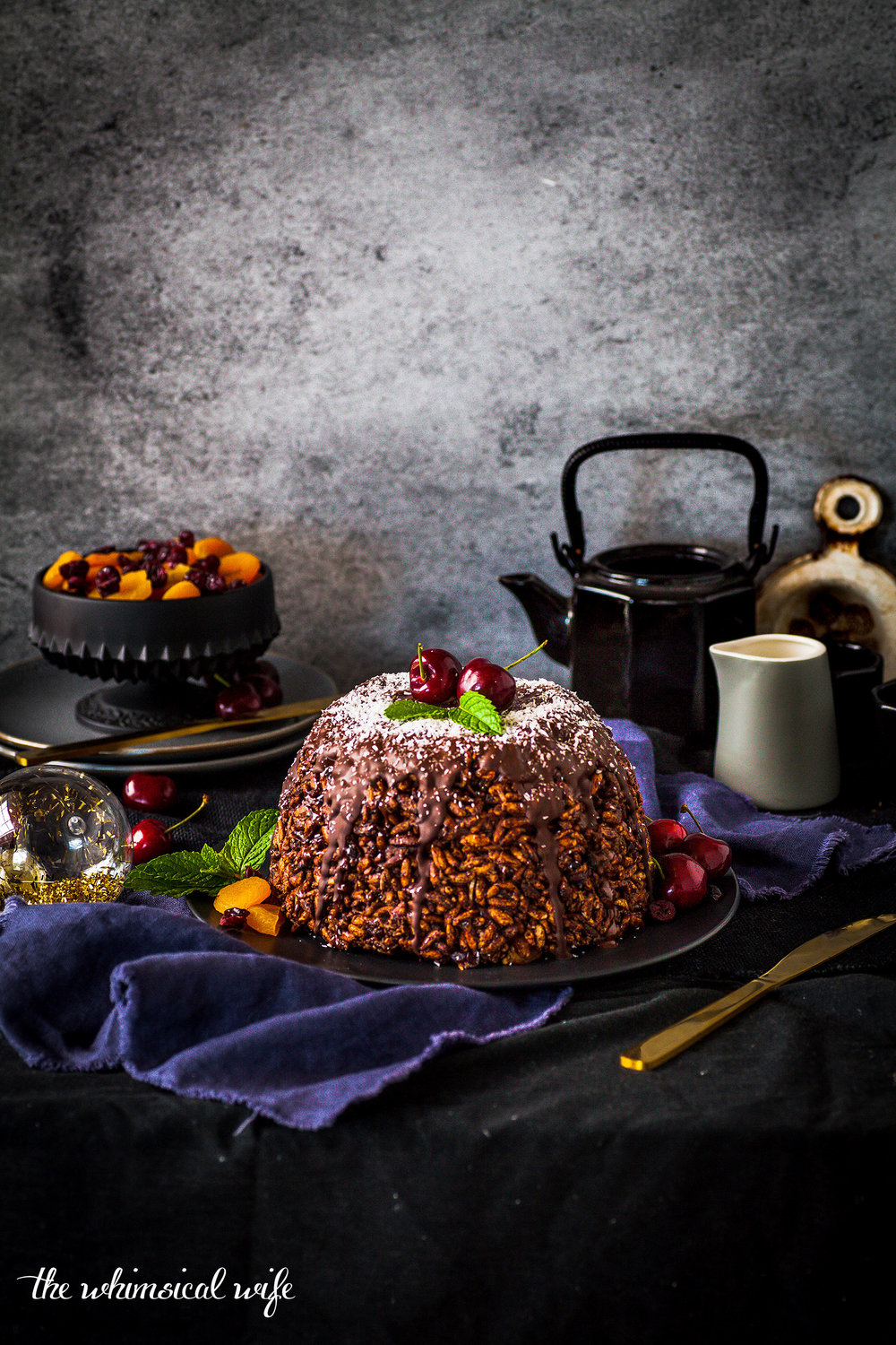 Chocolate Rice Crispy Christmas Pudding (GF, DF, Nut & Egg Free)
