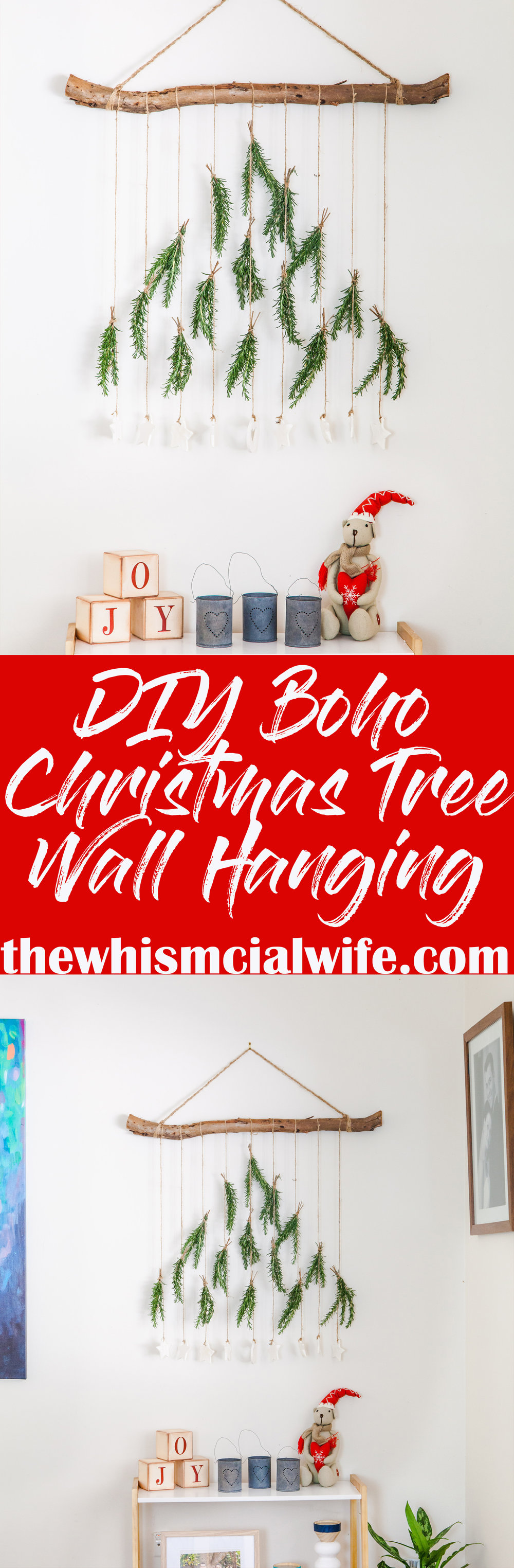DIY Boho Christmas Tree Wall Hanging - thewhimsicalwife.com