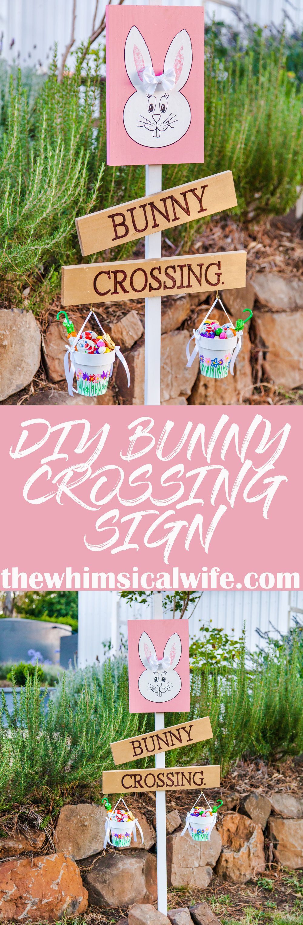 DIY Easter Bunny Crossing Sign | The Whimsical Wife