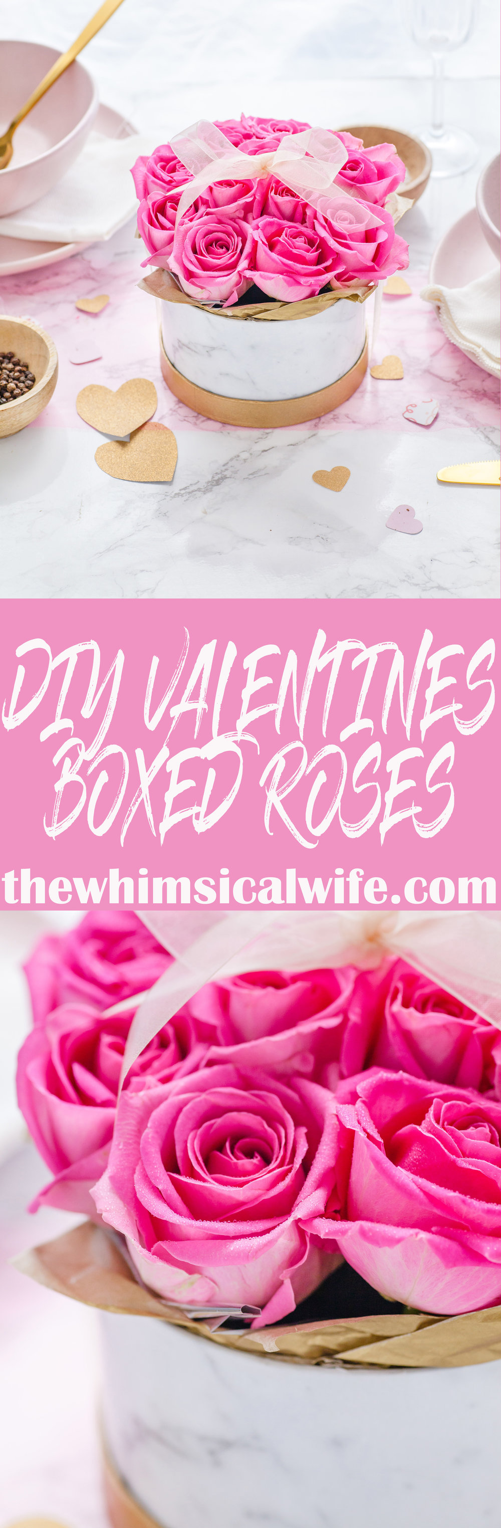 DIY Valentines Boxed Roses + Video | The Whimsical Wife