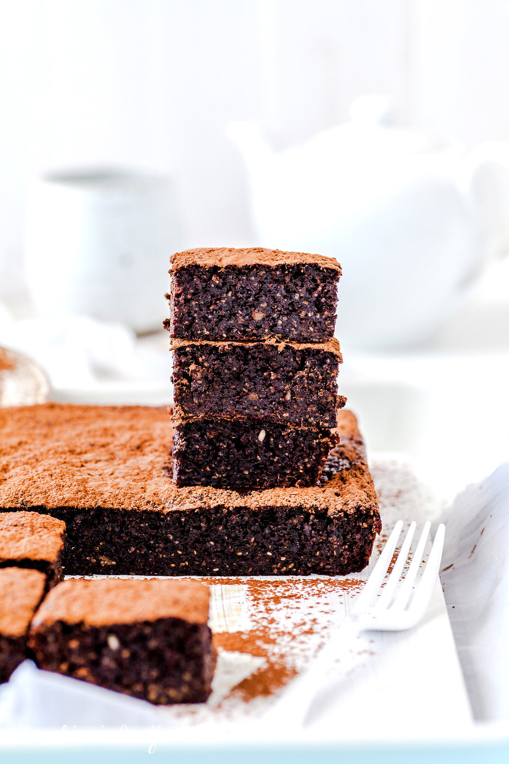 Gooey Chocolate Chia & Sweet Potato Brownie - Dairy & Gluten Free | The Whimsical Wife