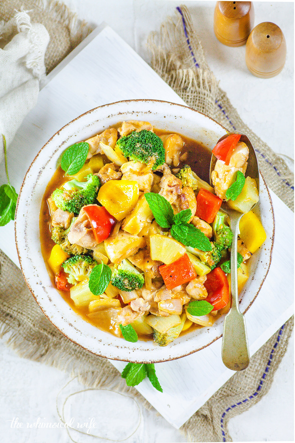 Healthy Sweet & Sour Chicken & Vegetables + Slow Cooker Version