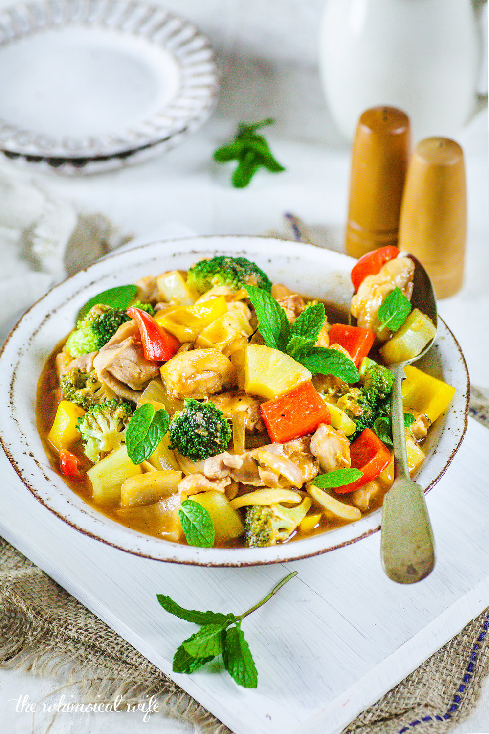 Healthy Sweet & Sour Chicken & Vegetables + Slow Cooker Version