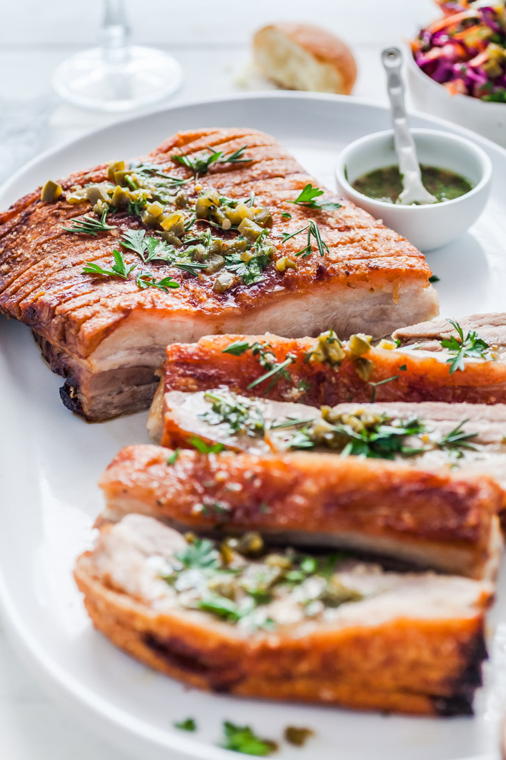 Herb, Honey Mustard Murray Valley Pork Belly With Jalapeno Fennel & Apple Slaw - The Whimsical Wife