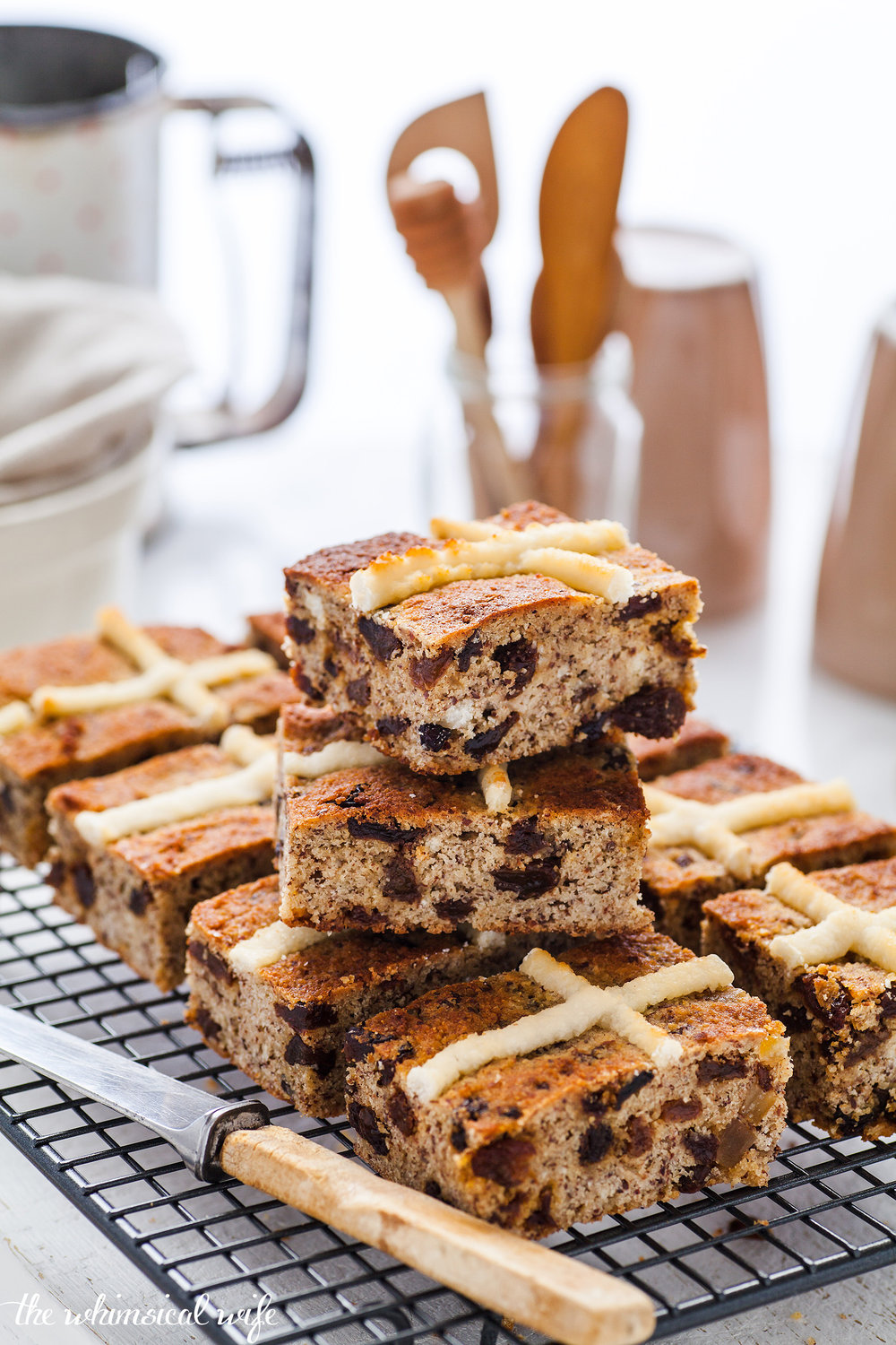 Hot Cross Bun Slice - Gluten & Dairy Free | The Whimsical Wife