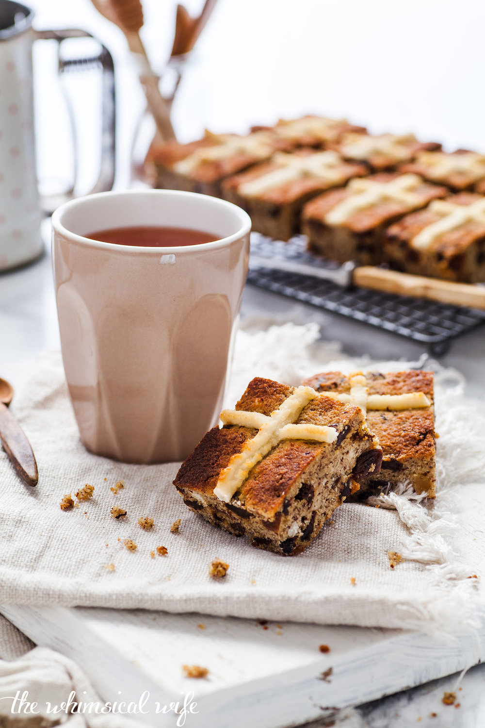 Hot Cross Bun Slice - Gluten & Dairy Free | The Whimsical Wife