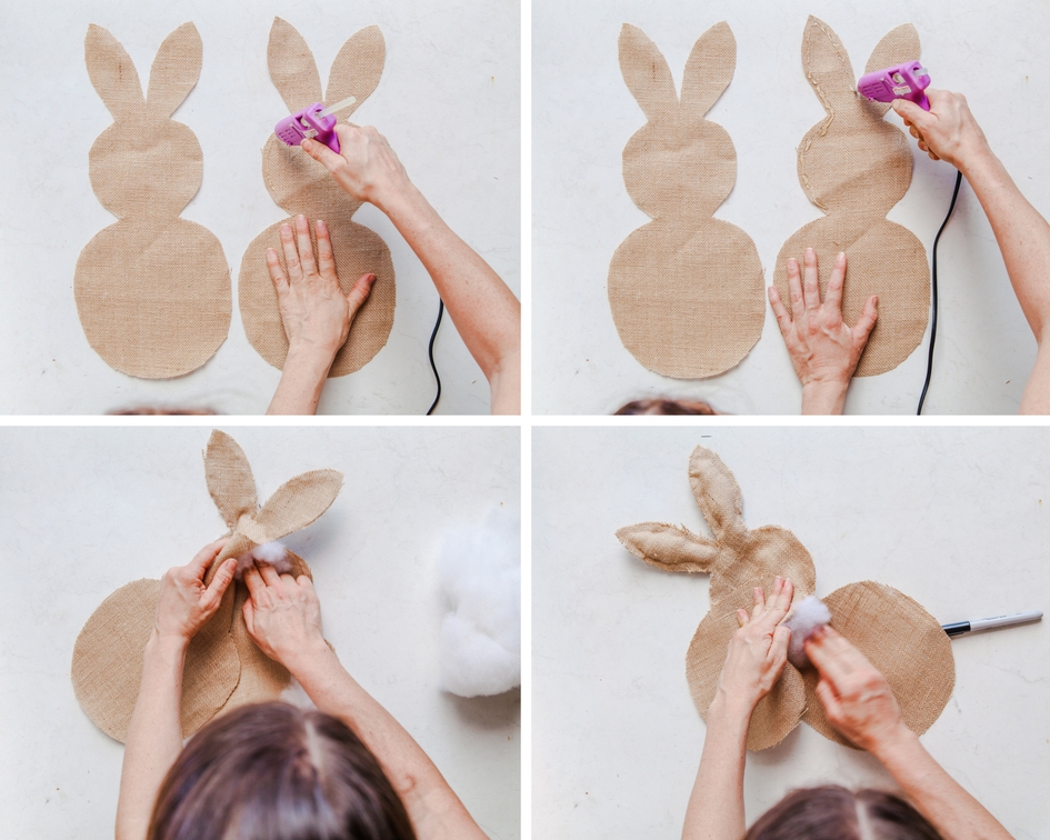 How To Make A Burlap Easter Bunny Hanging | The Whimsical Wife