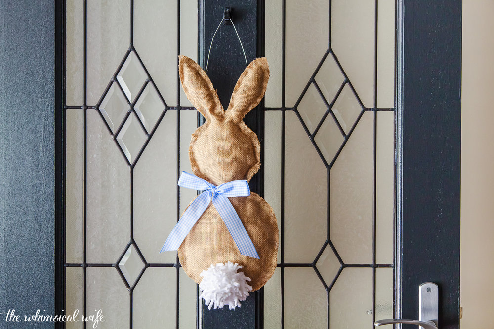 How To Make A Burlap Easter Bunny Hanging | The Whimsical Wife
