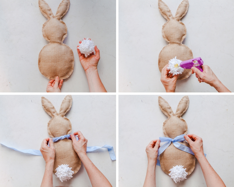 How To Make A Burlap Easter Bunny Hanging | The Whimsical Wife