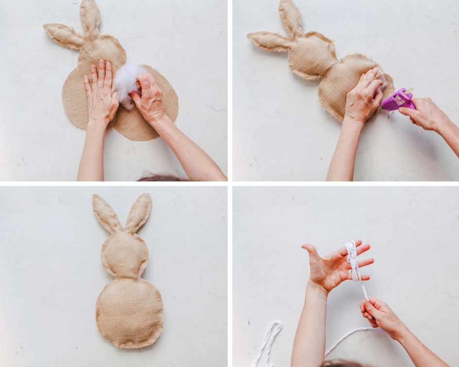How To Make A Burlap Easter Bunny Hanging | The Whimsical Wife
