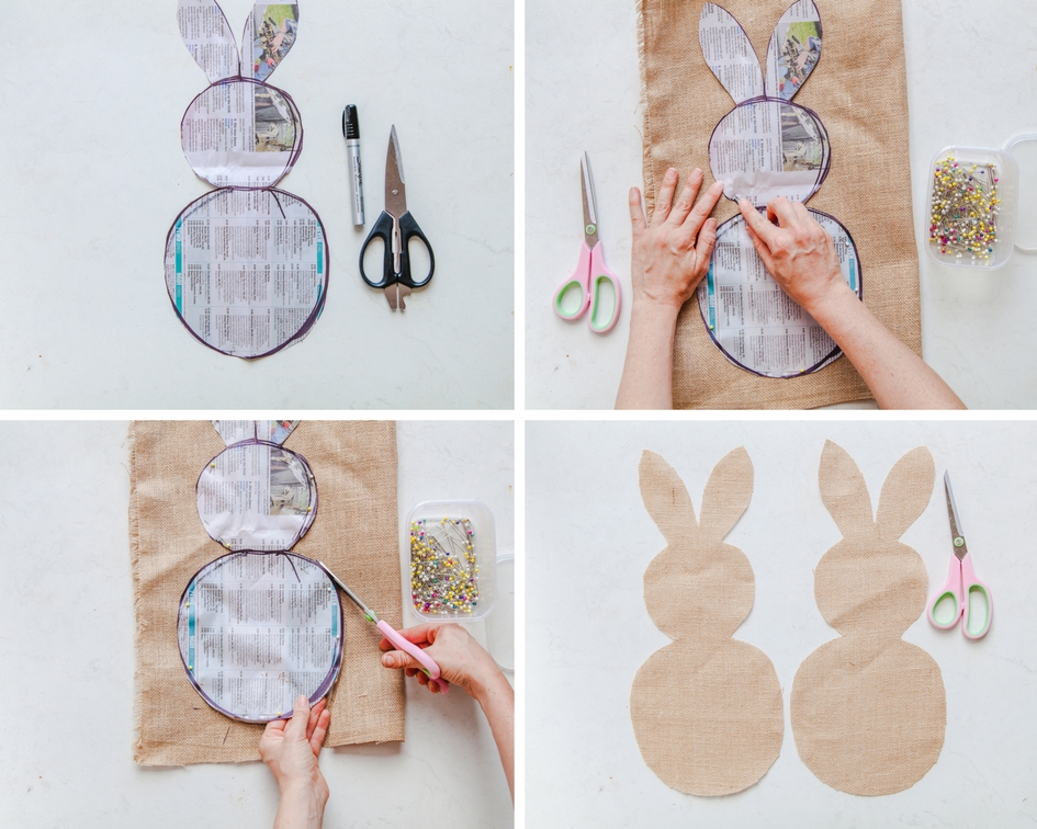 How To Make A Burlap Easter Bunny Hanging | The Whimsical Wife