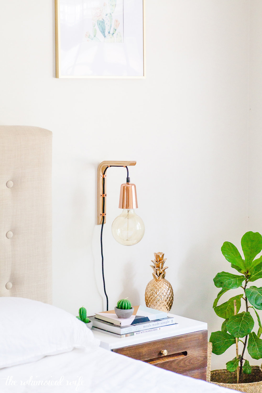 How To Make A Modern Hanging Wooden Wall Bracket Light | The Whimsical Wife