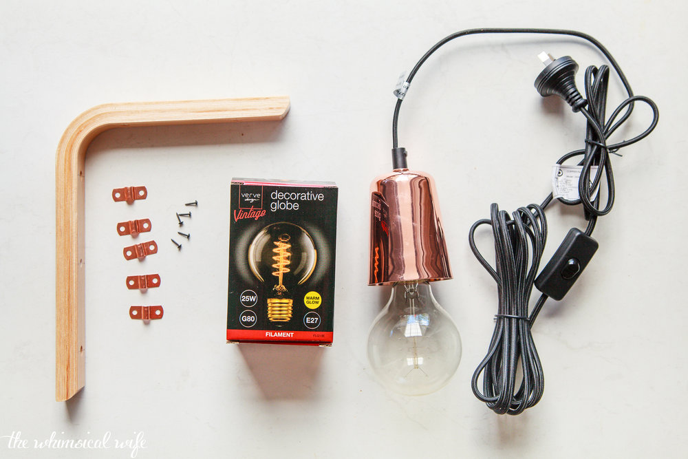 How To Make A Modern Hanging Wooden Wall Bracket Light | The Whimsical Wife