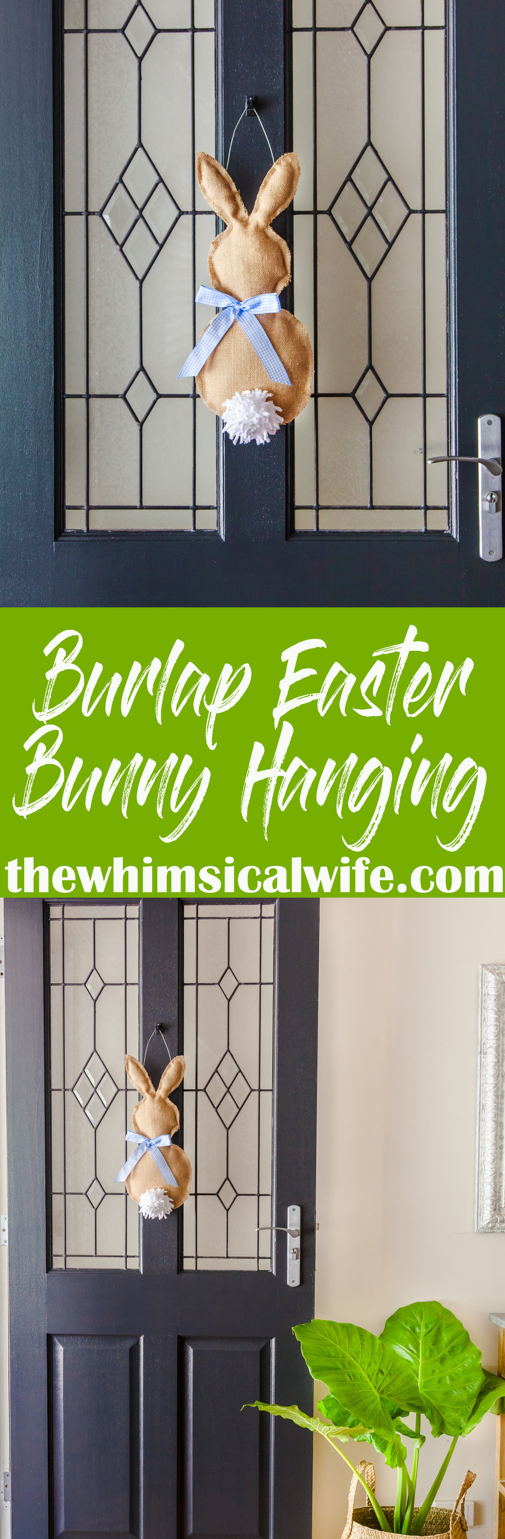 How To Make A No-Sew Burlap Easter Bunny Hanging | The Whimsical Wife