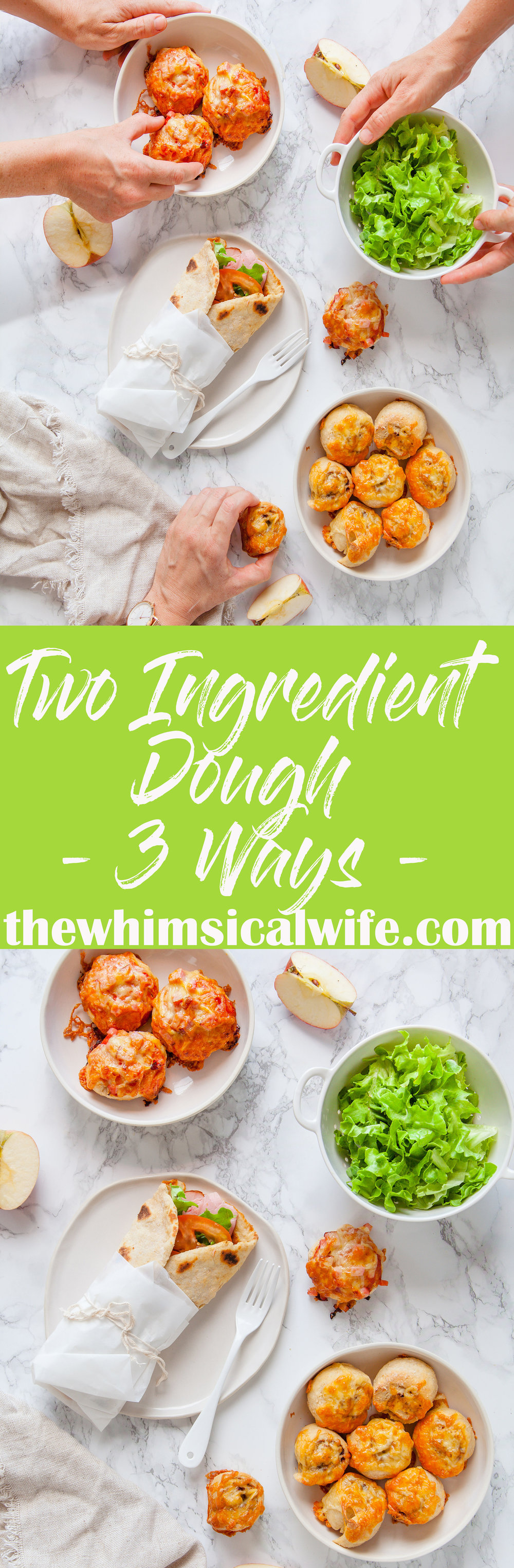 In My Kitchen - Two Ingredient Dough - 3 Ways + Video | The Whimsical Wife