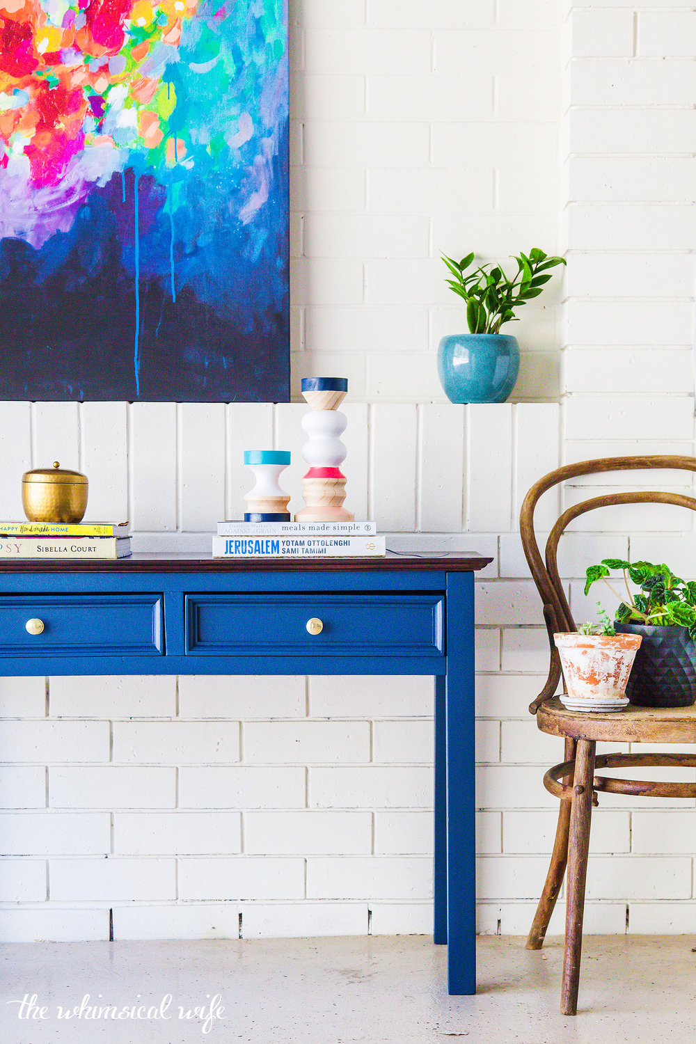 Mid Century Hall Table Makeover