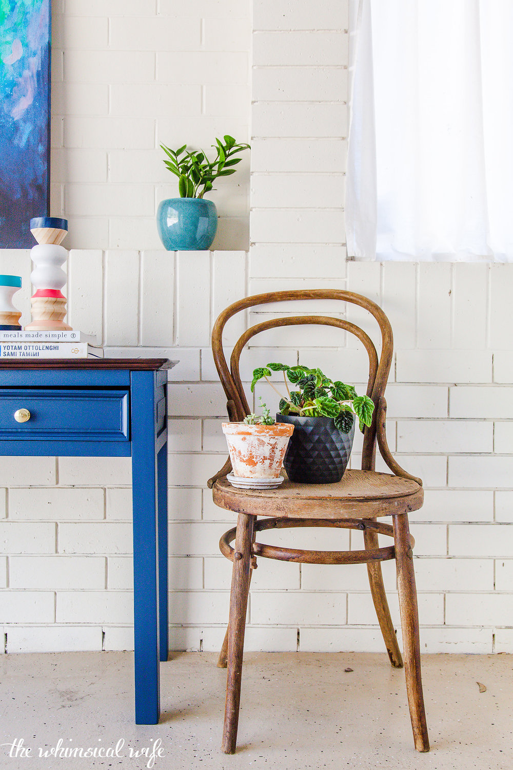 Mid Century Hall Table Makeover