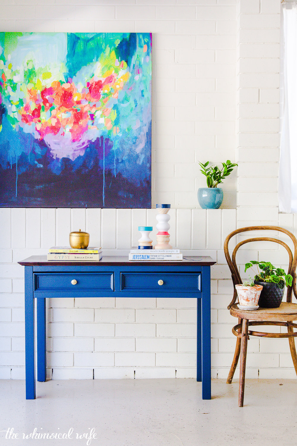 Mid Century Hall Table Makeover