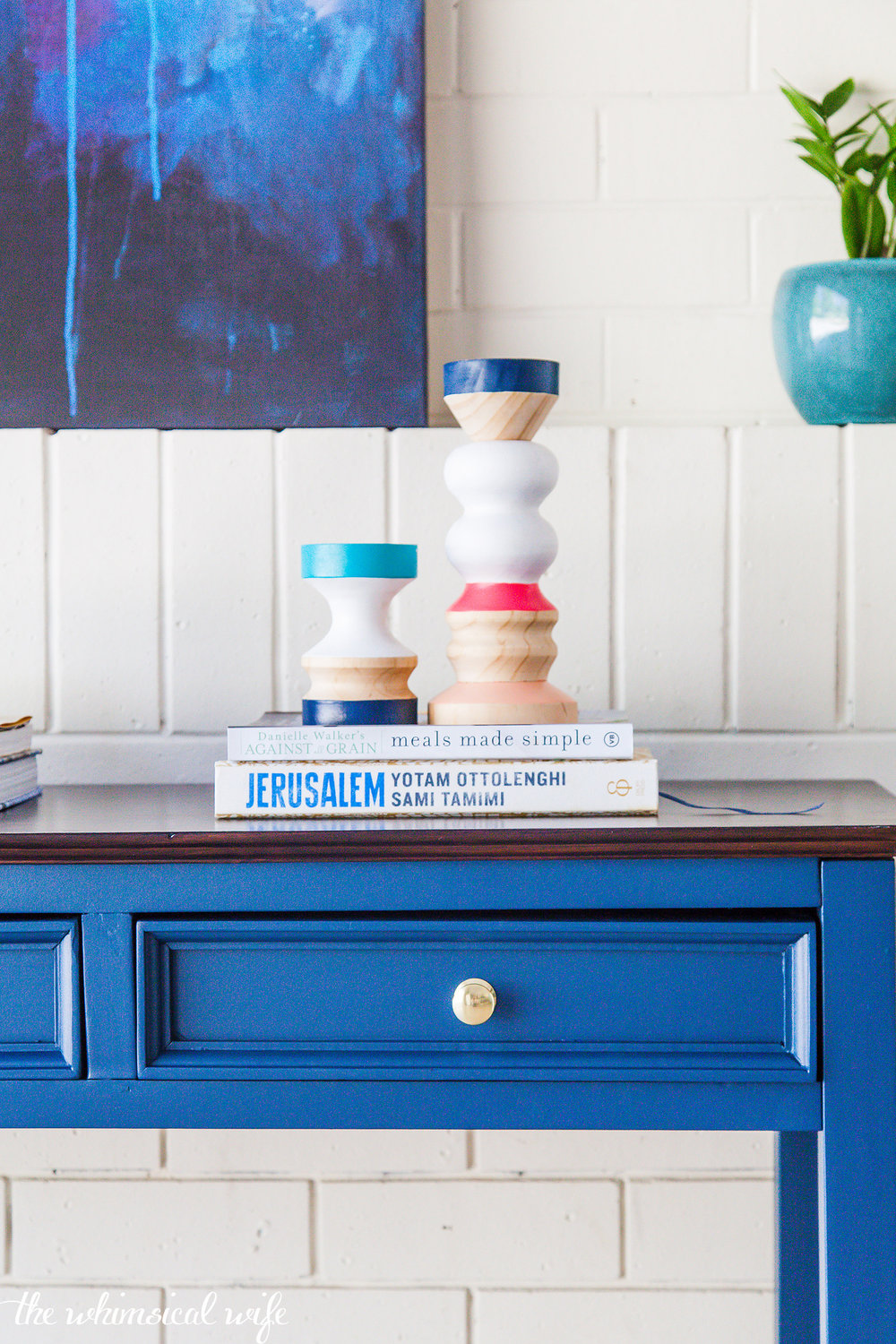 Mid Century Hall Table Makeover