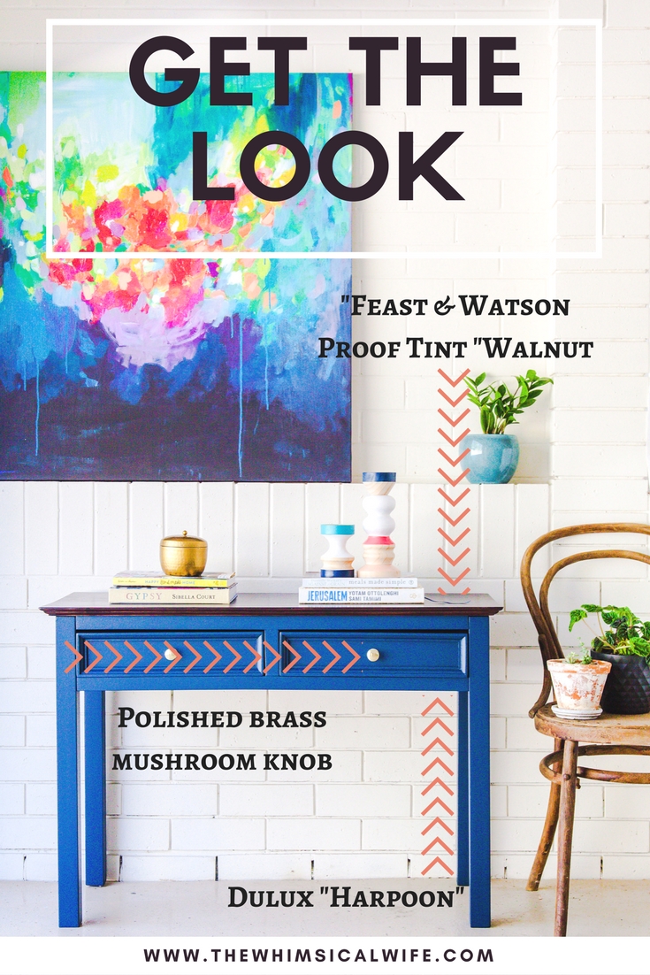 Mid Century Hall Table Makeover