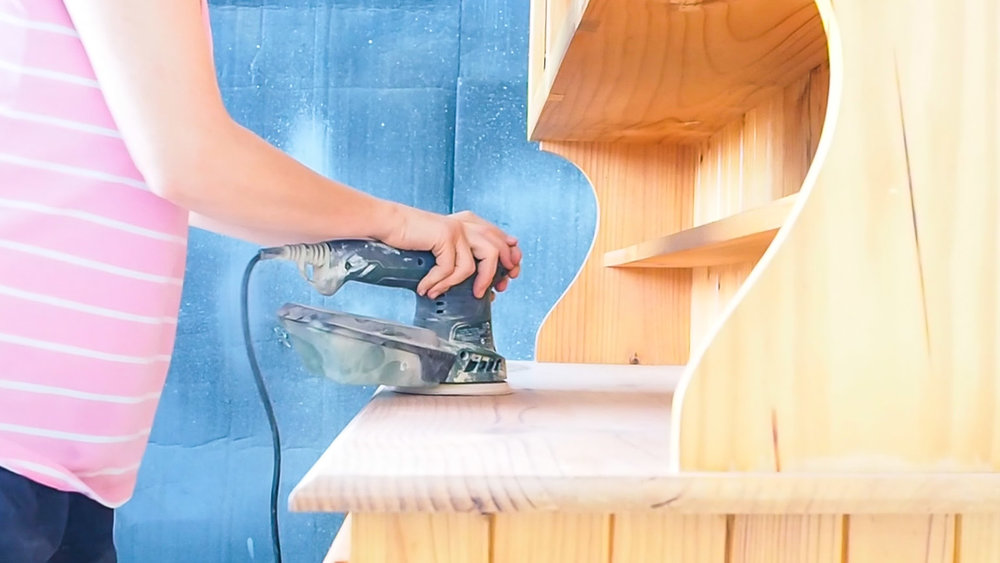 Mid Century Style Kitchen Hutch Makeover | The Whimsical Wife