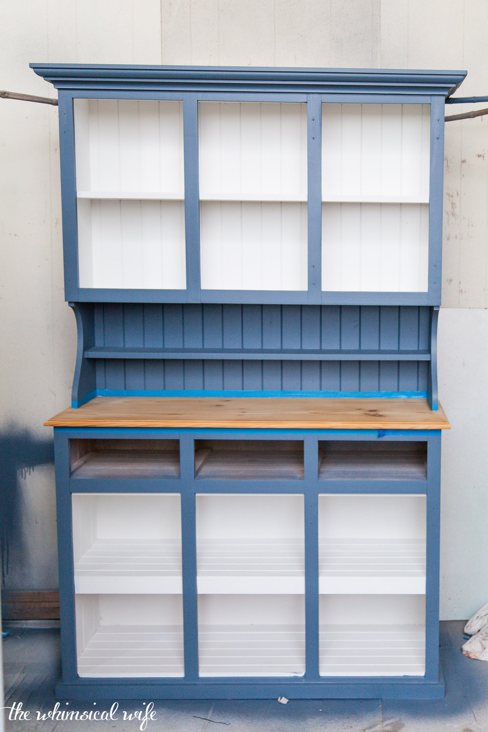 Mid Century Style Kitchen Hutch Makeover | The Whimsical Wife