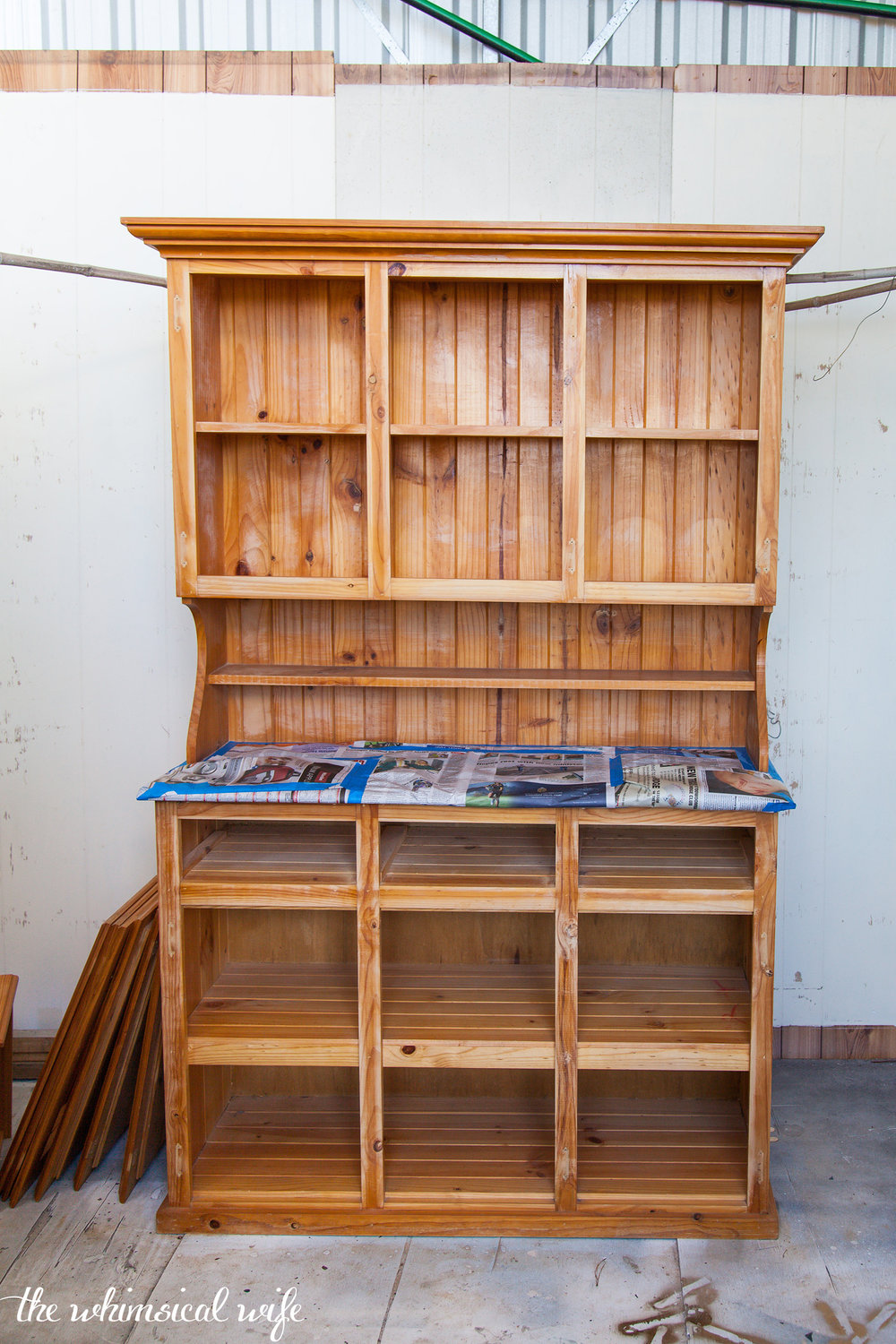 Mid Century Style Kitchen Hutch Makeover | The Whimsical Wife