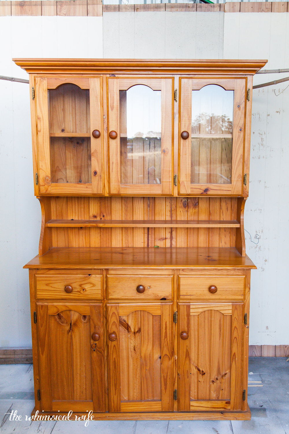 Mid Century Style Kitchen Hutch Makeover | The Whimsical Wife