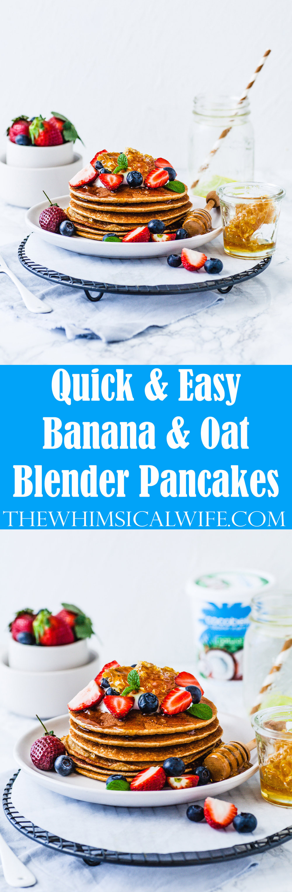 Quick & Easy Banana & Oat Blender Pancakes | The Whimsical Wife