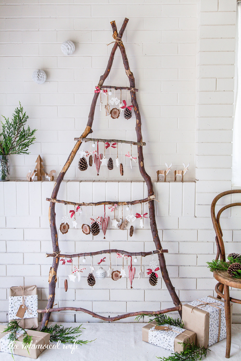 Rustic Scandinavian Ladder Christmas Tree