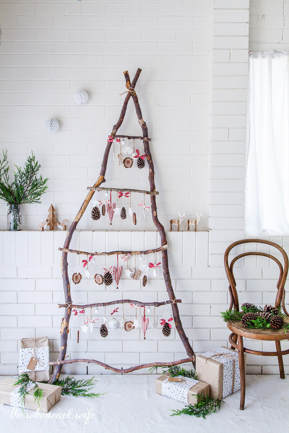 Rustic Scandinavian Ladder Christmas Tree
