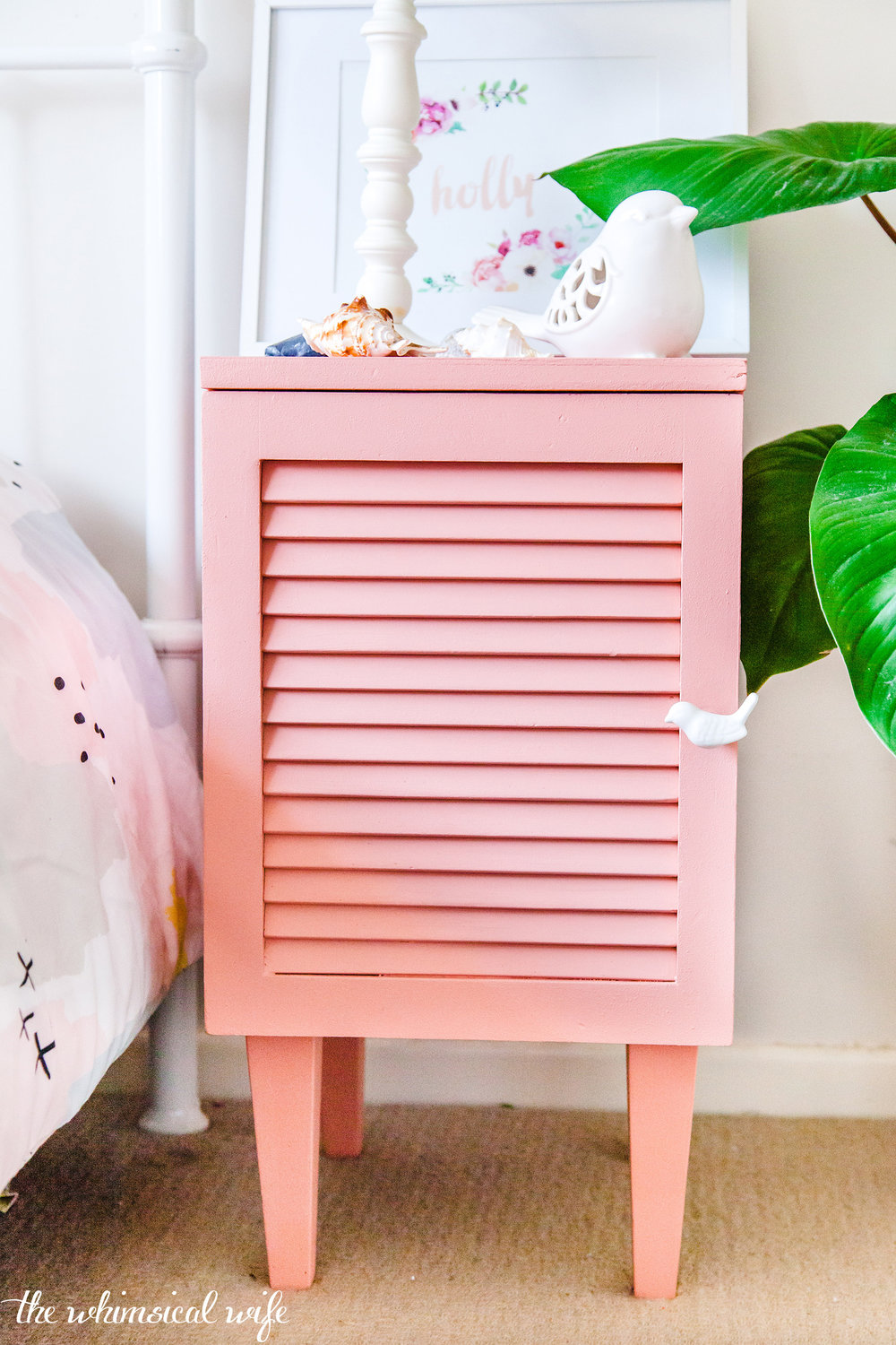 Soft & Sweet Pink Side Table Makeover