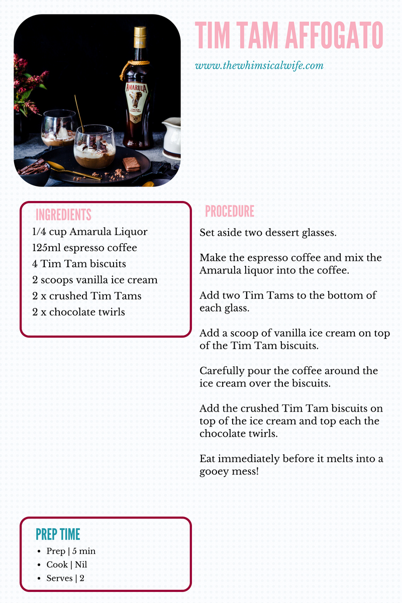 Tim Tam Affogato with Amarula | The Whimsical Wife