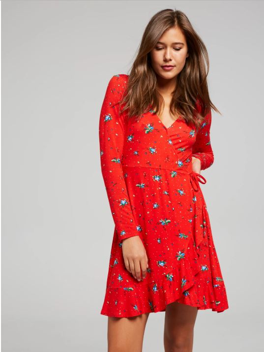 Floral Red Skater Dress