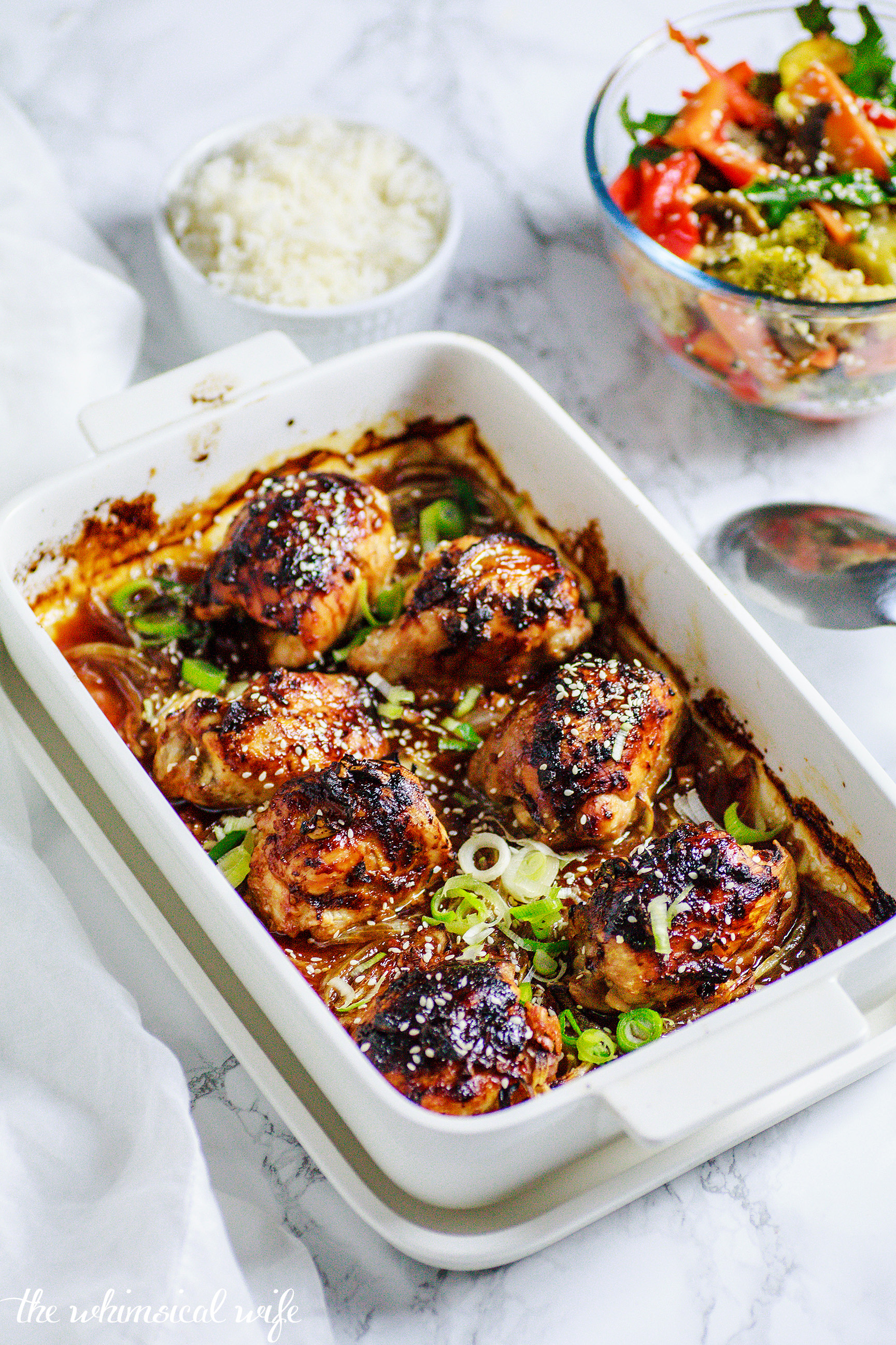 Sticky Honey & Soy Baked Chicken Thighs
