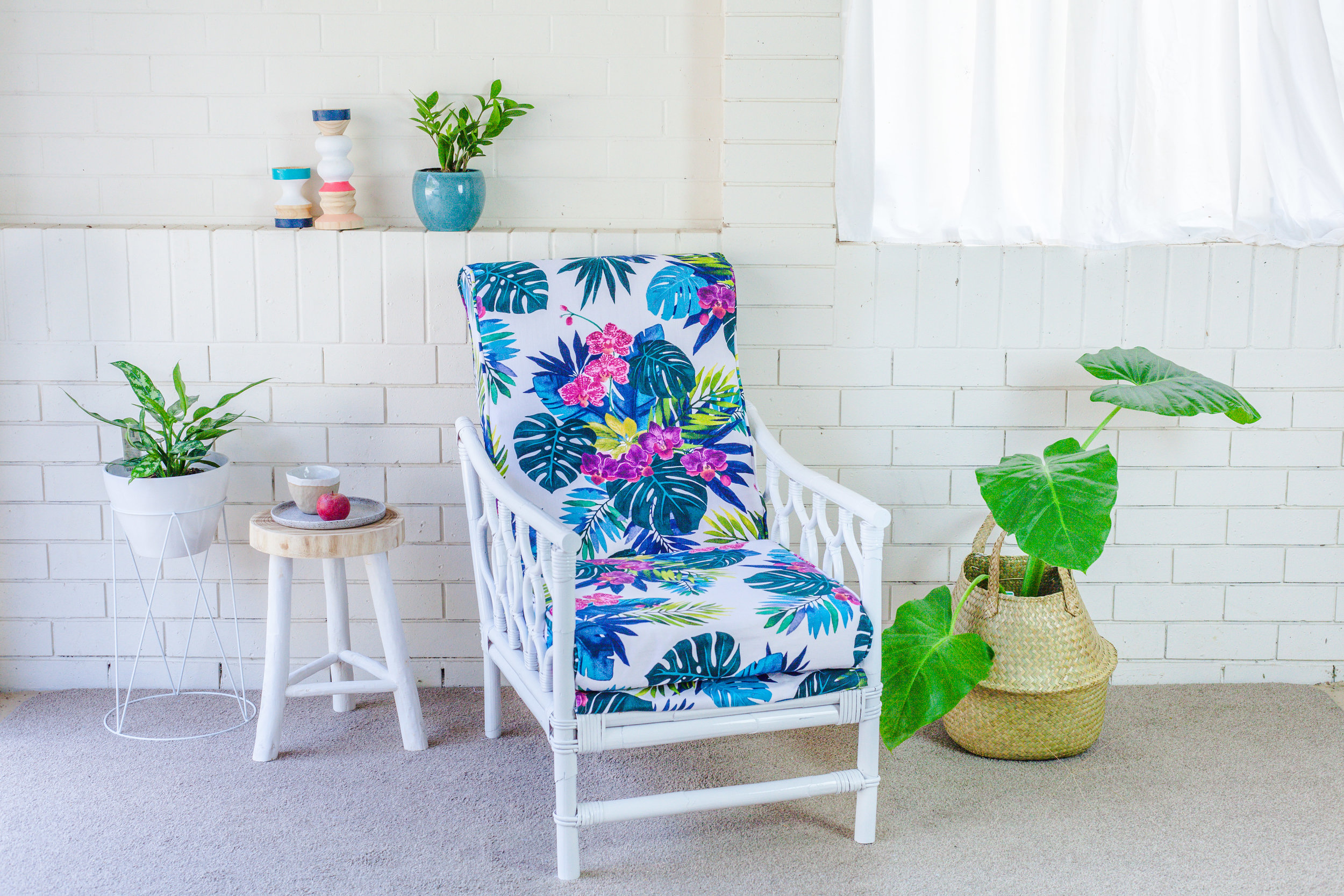 How To Revamp & Reupholster A Bamboo Cane Chair + Video