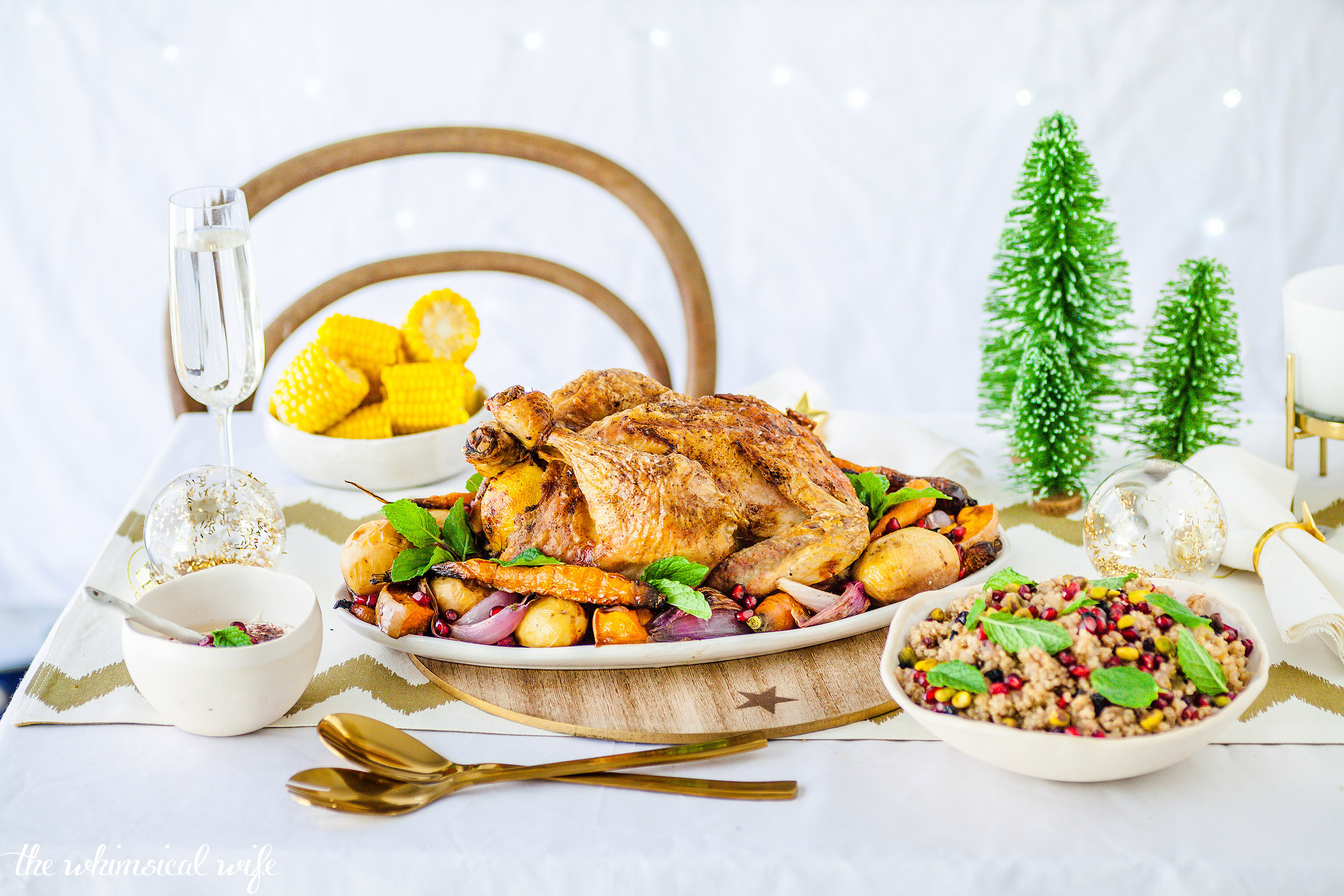 Moroccan Roast Chicken With Quinoa, Pistachio & Currant Stuffing {GF, DF}