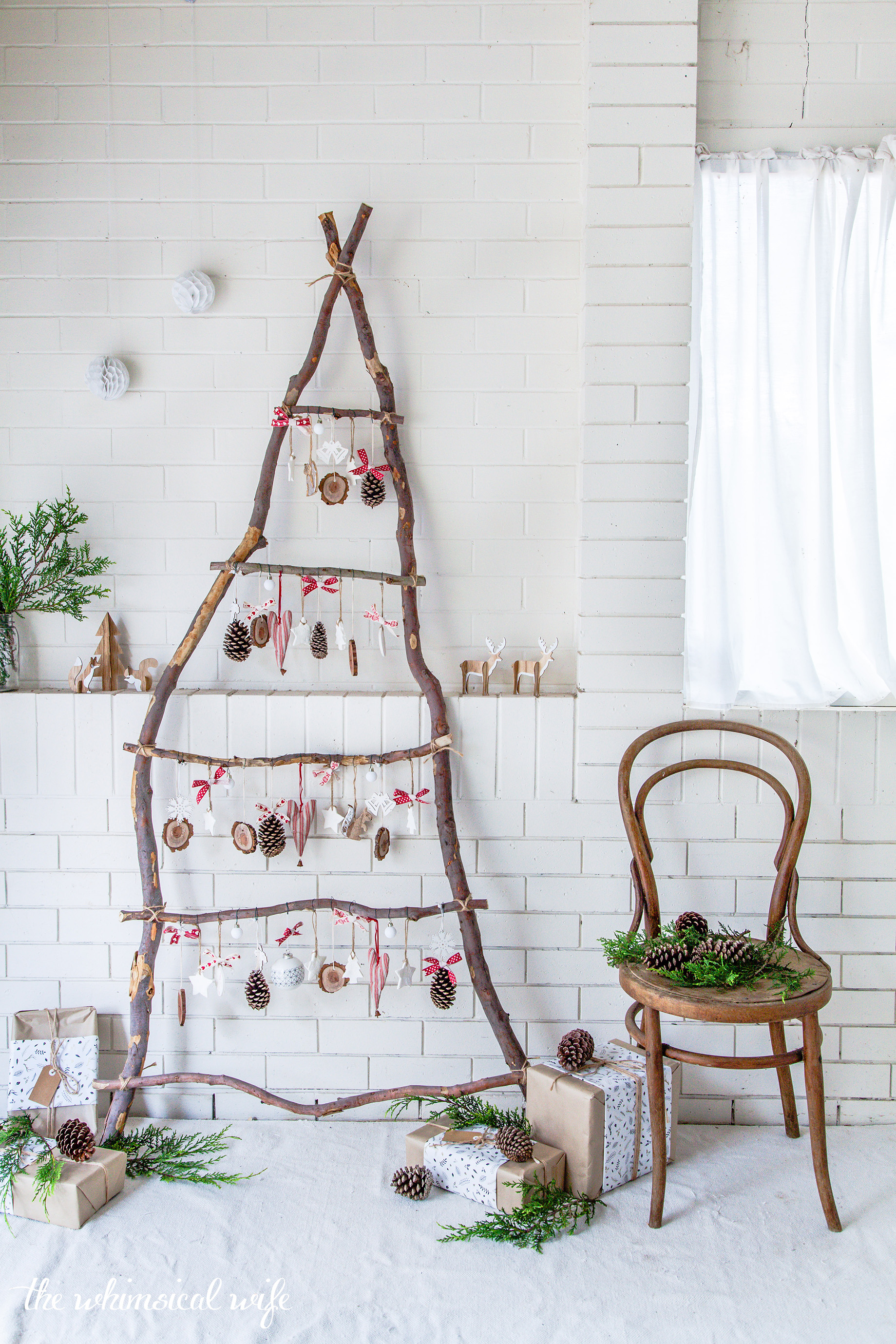 Rustic Scandinavian Ladder Christmas Tree