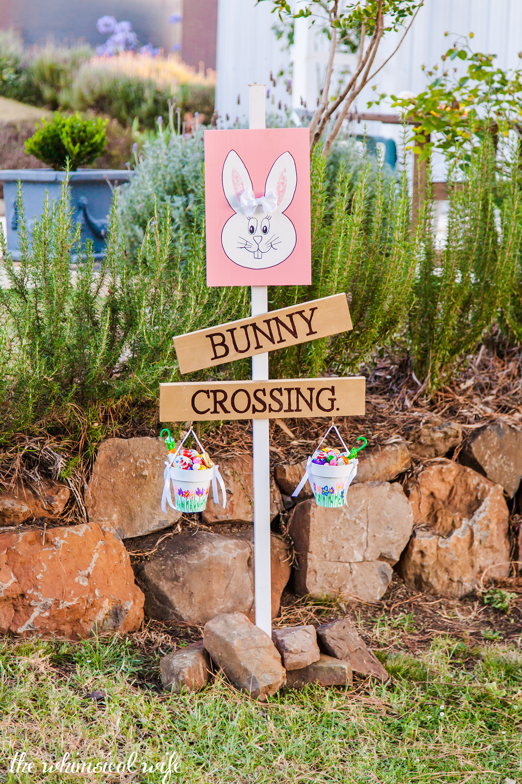 DIY Easter Bunny Crossing Sign 