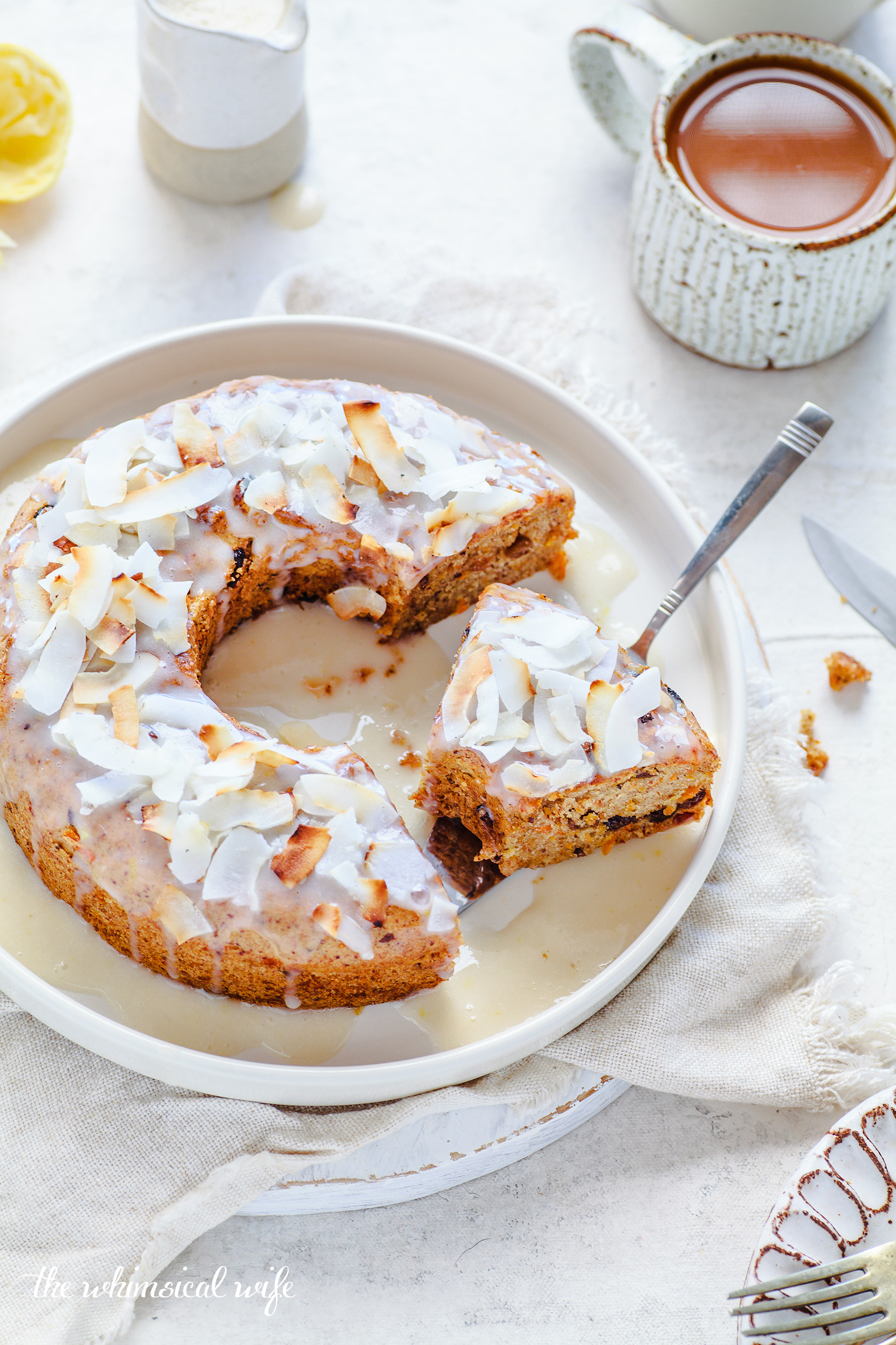 Vegan Carrot Cake With Vegan Cream Cheese Glaze {GF, DF, Vegan, Nut Free}