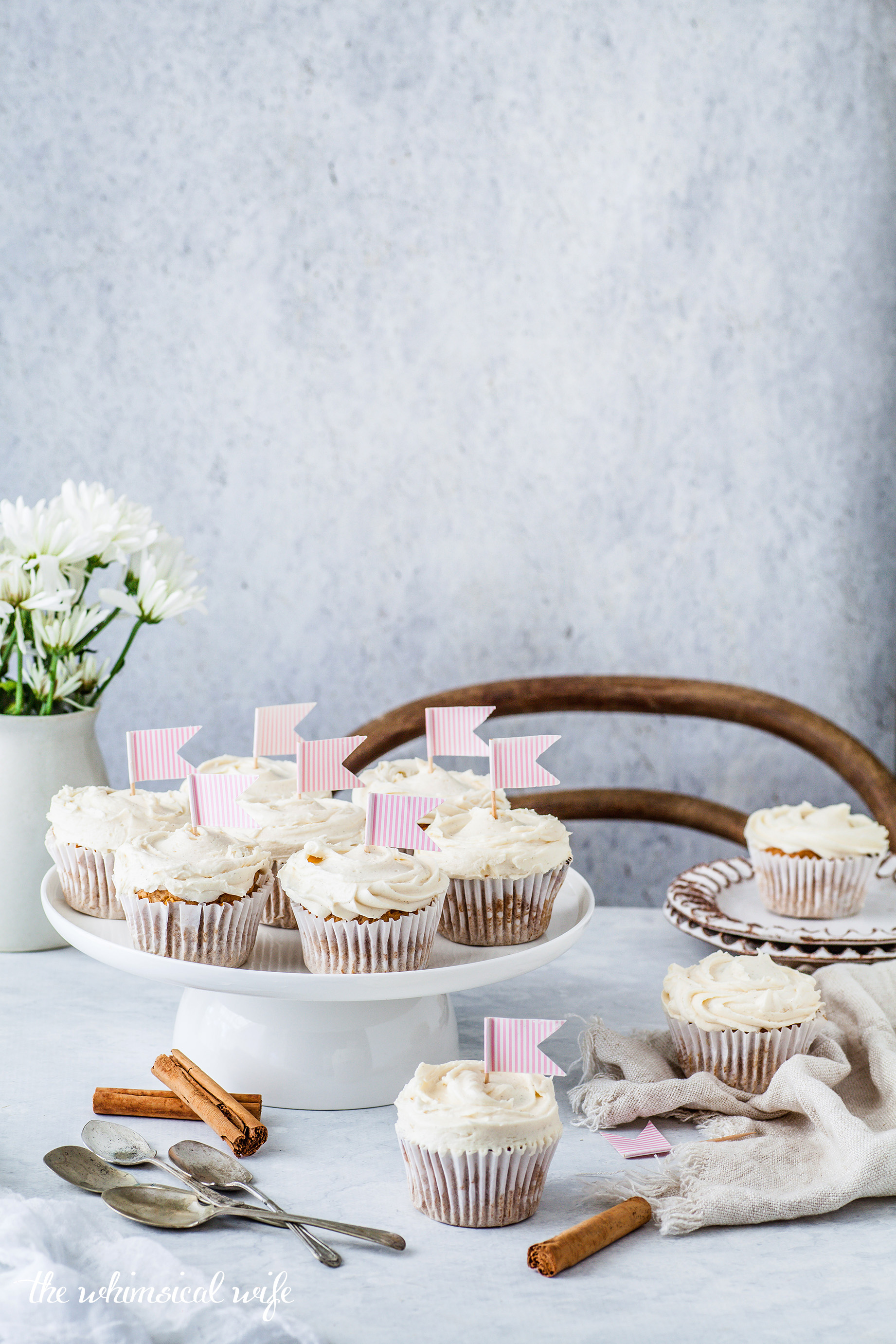 Chai Cupcakes With Honey Buttercream {GF, DF, Vegan & Nut Free} | The Whimsical Wife