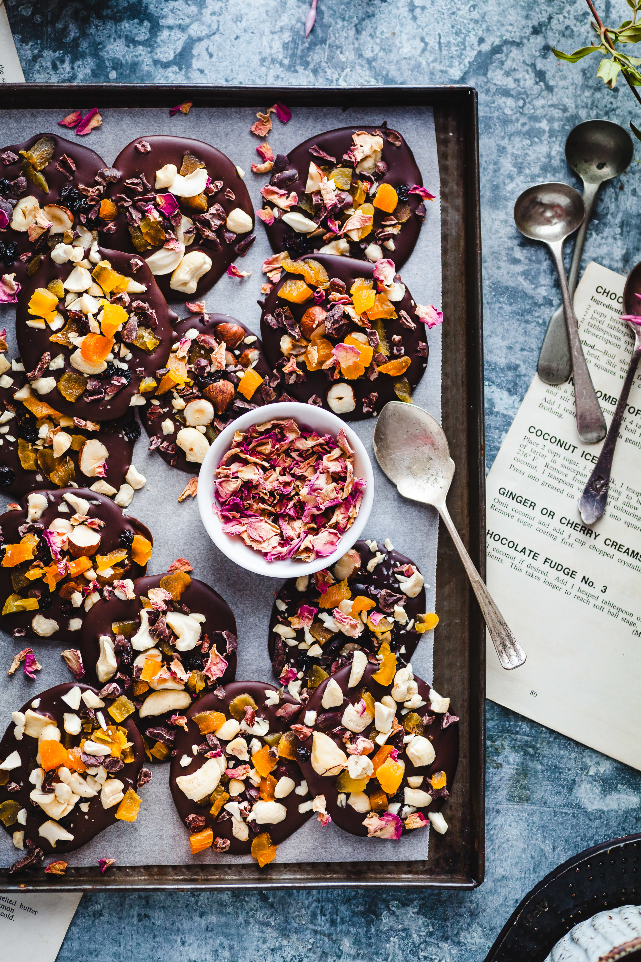 Spring Inspired Dark Chocolate Fruit & Nut Clusters {DF, GF}