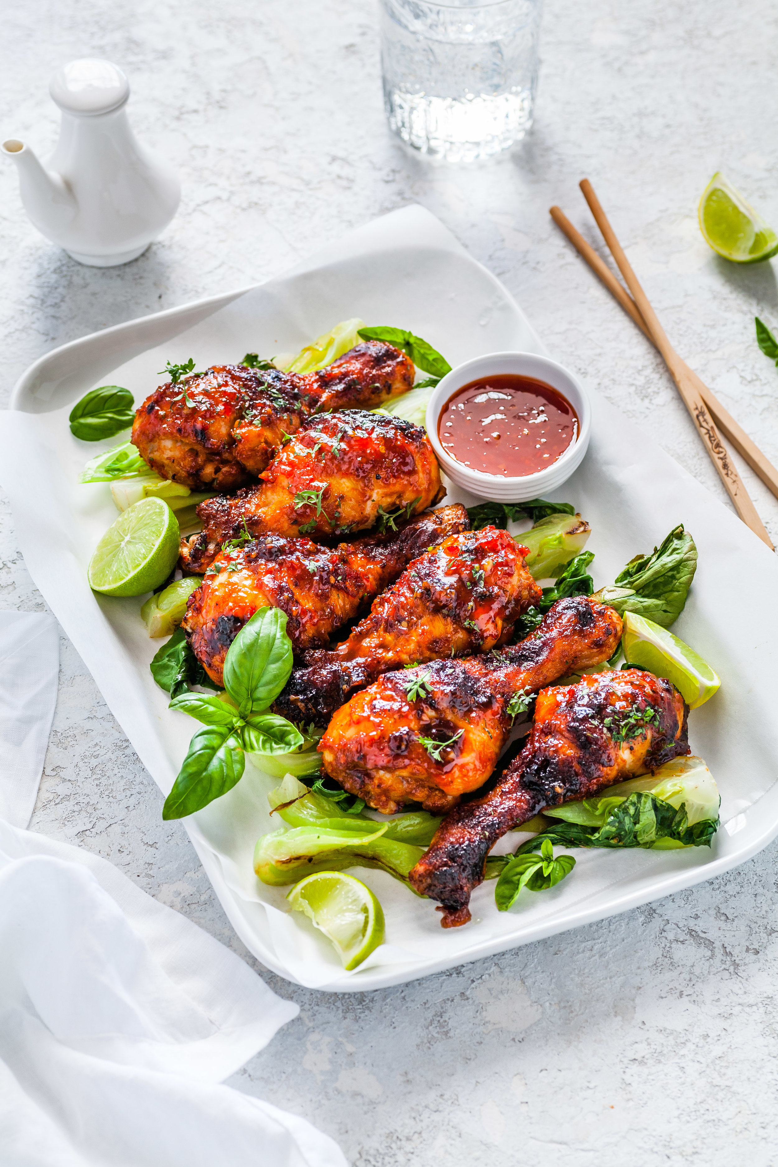 Oven Baked Sticky Sweet Chilli Chicken Drumsticks + Video